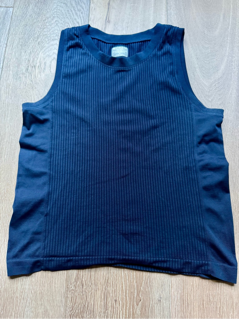 Athleta Navy Renew Hip Length Ribbed Tank